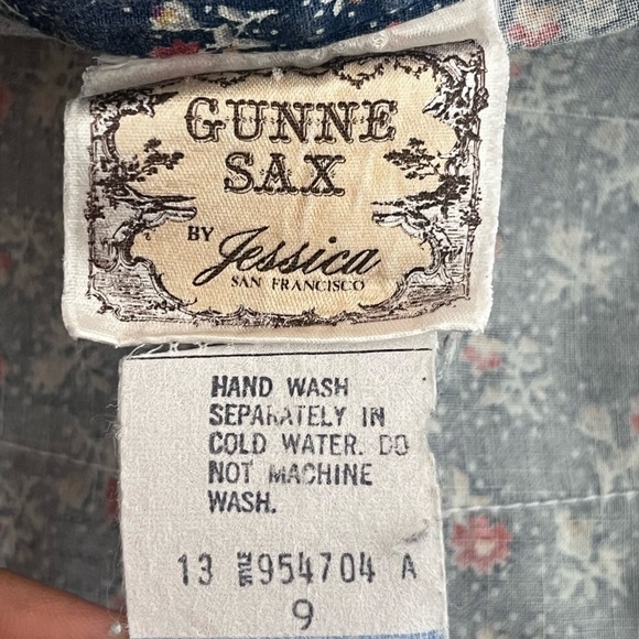 Gunne Sax Vintage 1970's Cottagecore Puff Sleeve Floral Sz 9 Midi Dress - Picture 12 of 16